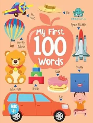 Booktopus Mini Board Book - My First 100 Words - Early Learning Books for Kids - Picture Books for Baby 4+ Years