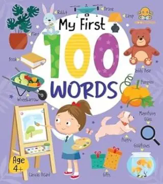 Booktopus Board Book - My First 100 Words - Early Learning Books for Kids - Picture Books for Baby 4+ Years