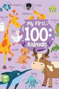 Booktopus Mini Board Book - My First 100 Animals - Early Learning Books for Kids - Picture Books for Baby 4+ Years