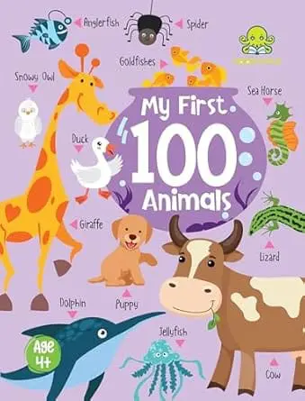 9789365696844 Booktopus Mini Board Book - My First 100 Animals - Early Learning Books for Kids - Picture Books for Baby 4+ Years