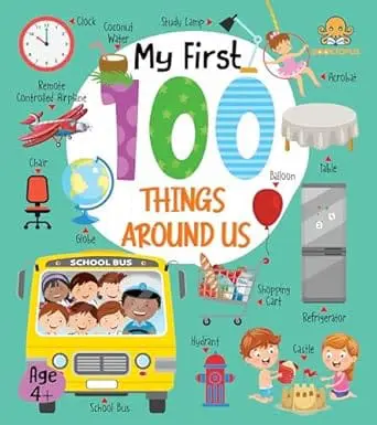 9789365697841 Booktopus Board Book - My First 100 Things Around Us - Early Learning Books for Kids - Picture Books for Baby 4+ Years