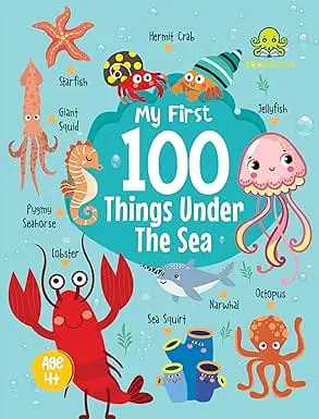 Booktopus Mini Board Book - My First 100 Things Under The Sea - Early Learning Books for Kids - Picture Books for Baby 4+ Years