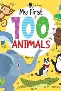 Booktopus Board Book - My First 100 Animals - Early Learning Books for Kids - Picture Books for Baby 4+ Years