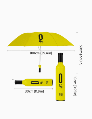 KHODAL ART DECO Wine Bottle 110 cm Travel Umbrella (Multicolor)